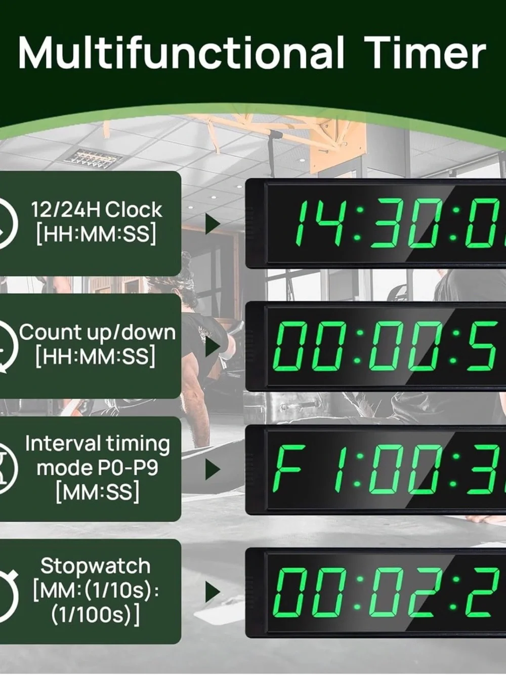 Large LED Gym Timer with Remote Control - Picture 2 of 6